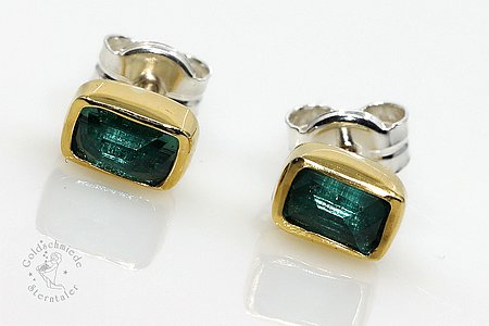 Ohrstecker aus 925 Silber, 750 Gold mit Turmalin