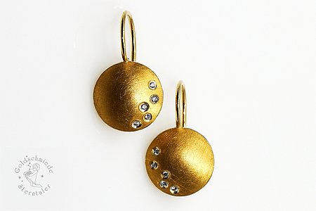 Ohrhänger in 925 Silber und 999 Gold mit Brillanten