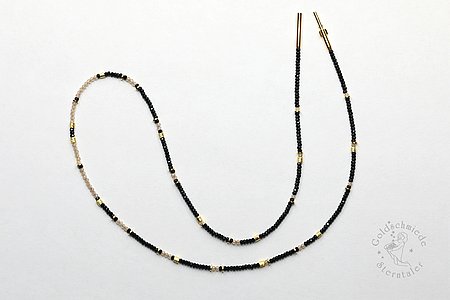 Halsschmuck, 925 Silber (vergoldet) mit Spinell und Zirkon