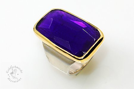 Ring in 925 Silber und 750 Gold mit Amethyst