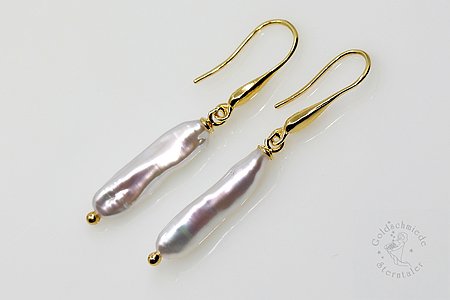 Ohrhänger, 925 Silber (vergoldet) mit Süßwasserperlen