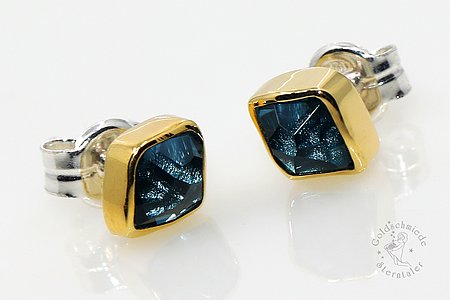 Ohrstecker in 925 Silber, 750 Gold und Topas