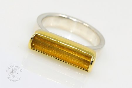 Ring aus Silber und Gold mit Beryll