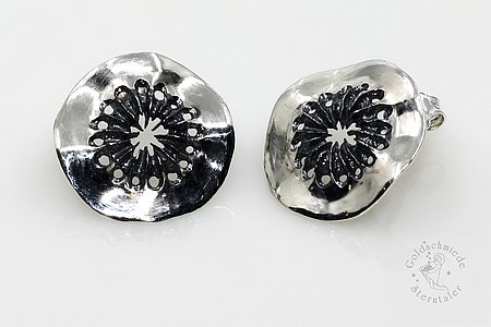 Ohrstecker in 925 Silber (sulfidiert, rhodiniert)