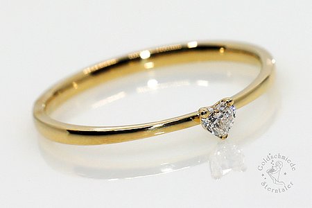 Verlobungsring in 585 Gold mit Diamantherz